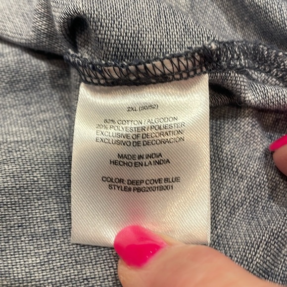 Palm Beach 2XL Classic Fit Blue and white 3 button golf polo shirt - Picture 9 of 10